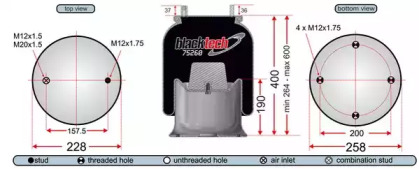 Баллон пневматической рессоры JURATEK RML75260C3