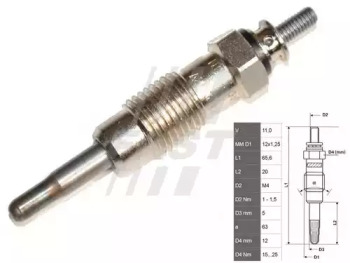 Свеча накаливания FAST FT82722