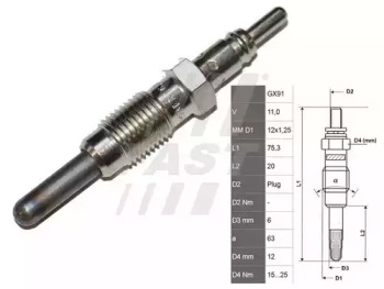 Свеча накаливания FAST FT82728