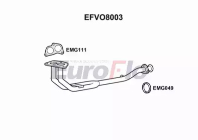 Труба выхлопного газа EuroFlo EFVO8003