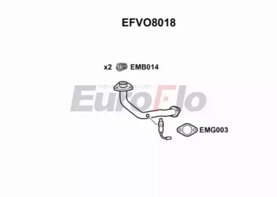 Труба выхлопного газа EuroFlo EFVO8018