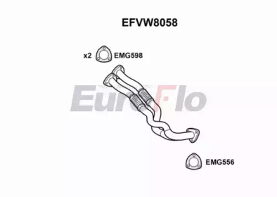 Труба выхлопного газа EuroFlo EFVW8058