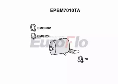 Сажевый / частичный фильтр, система выхлопа ОГ EuroFlo EPBM7010TA