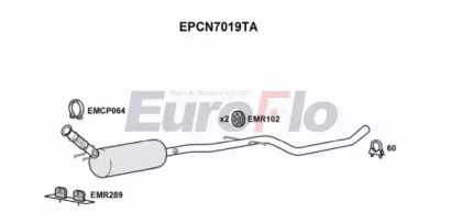 Сажевый / частичный фильтр, система выхлопа ОГ EuroFlo EPCN7019TA