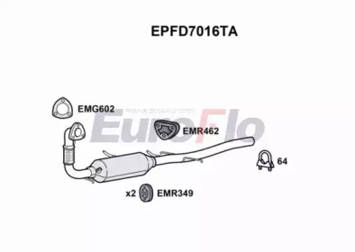 Сажевый / частичный фильтр, система выхлопа ОГ EuroFlo EPFD7016TA