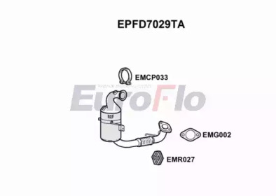 Сажевый / частичный фильтр, система выхлопа ОГ EuroFlo EPFD7029TA