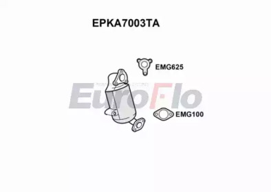 Сажевый / частичный фильтр, система выхлопа ОГ EuroFlo EPKA7003TA