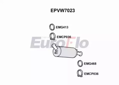 Сажевый / частичный фильтр, система выхлопа ОГ EuroFlo EPVW7023