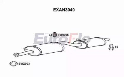 Амортизатор EuroFlo EXAN3040