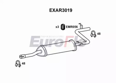 Средний глушитель выхлопных газов EuroFlo EXAR3019