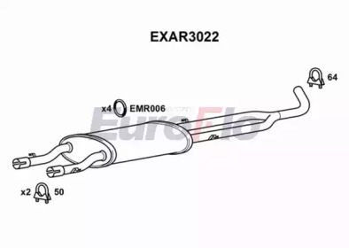 Средний глушитель выхлопных газов EuroFlo EXAR3022