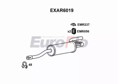 Глушитель выхлопных газов конечный EuroFlo EXAR6019