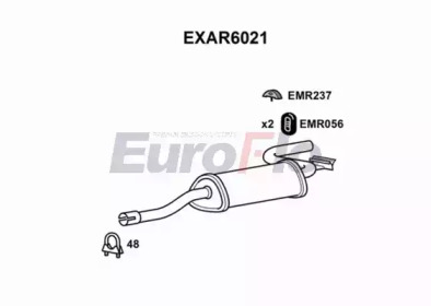 Глушитель выхлопных газов конечный EuroFlo EXAR6021