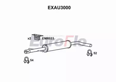 Средний глушитель выхлопных газов EuroFlo EXAU3000