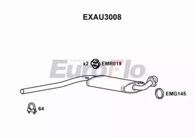 Средний глушитель выхлопных газов EuroFlo EXAU3008