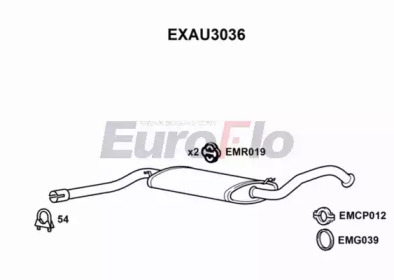 Средний глушитель выхлопных газов EuroFlo EXAU3036