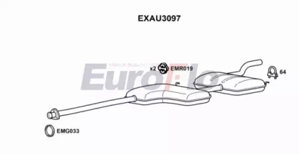 Средний глушитель выхлопных газов EuroFlo EXAU3097