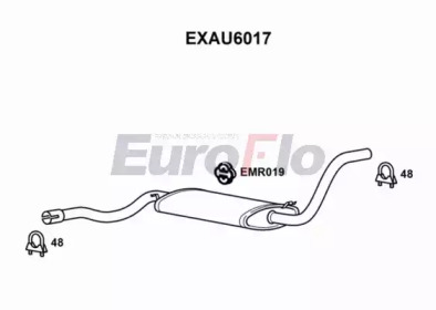 Глушитель выхлопных газов конечный EuroFlo EXAU6017