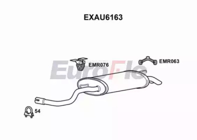 Глушитель выхлопных газов конечный EuroFlo EXAU6163