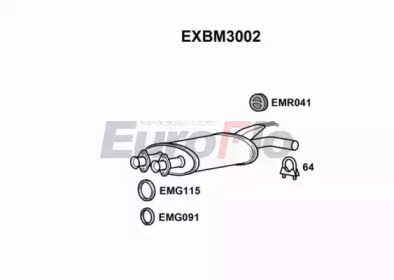 Средний глушитель выхлопных газов EuroFlo EXBM3002