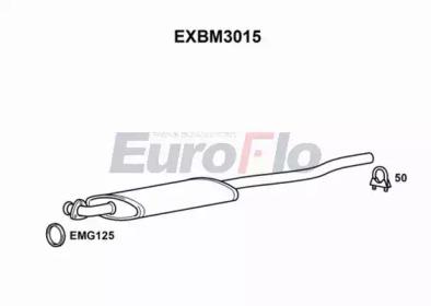 Средний глушитель выхлопных газов EuroFlo EXBM3015