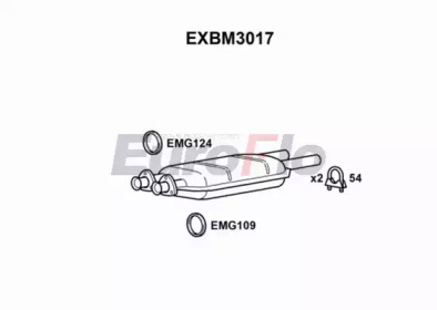 Средний глушитель выхлопных газов EuroFlo EXBM3017