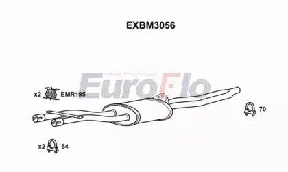 Средний глушитель выхлопных газов EuroFlo EXBM3056