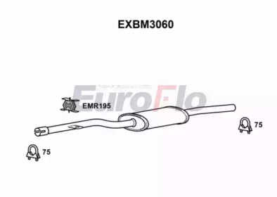 Средний глушитель выхлопных газов EuroFlo EXBM3060