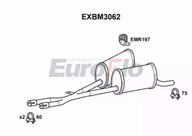 Средний глушитель выхлопных газов EuroFlo EXBM3062