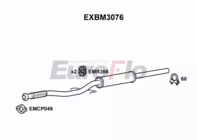 Средний глушитель выхлопных газов EuroFlo EXBM3076