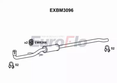 Средний глушитель выхлопных газов EuroFlo EXBM3096