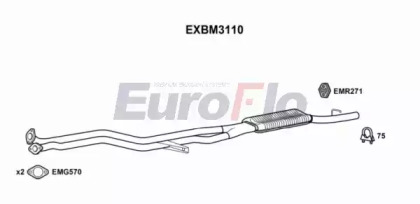 Средний глушитель выхлопных газов EuroFlo EXBM3110