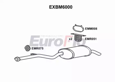 Глушитель выхлопных газов конечный EuroFlo EXBM6000