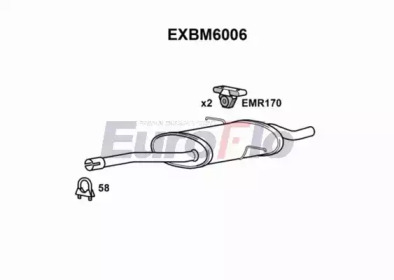 Глушитель выхлопных газов конечный EuroFlo EXBM6006