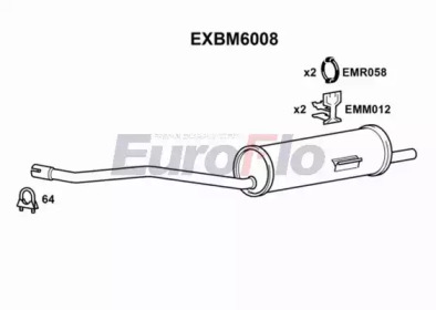 Глушитель выхлопных газов конечный EuroFlo EXBM6008