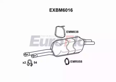 Глушитель выхлопных газов конечный EuroFlo EXBM6016