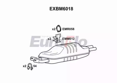 Глушитель выхлопных газов конечный EuroFlo EXBM6018