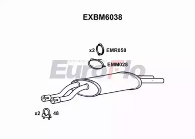 Глушитель выхлопных газов конечный EuroFlo EXBM6038