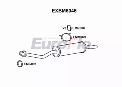 Глушитель выхлопных газов конечный EuroFlo EXBM6046