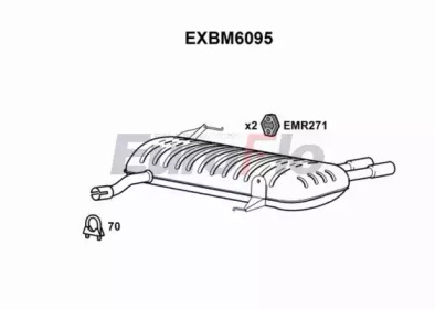 Глушитель выхлопных газов конечный EuroFlo EXBM6095