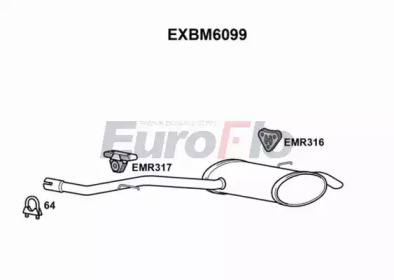 Глушитель выхлопных газов конечный EuroFlo EXBM6099