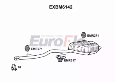 Глушитель выхлопных газов конечный EuroFlo EXBM6114