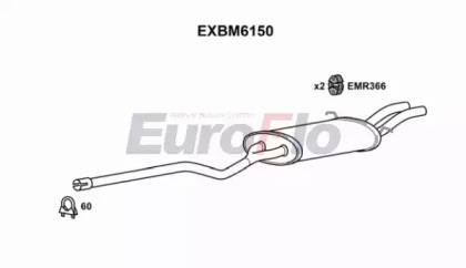 Глушитель выхлопных газов конечный EuroFlo EXBM6150