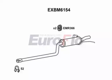 Глушитель выхлопных газов конечный EuroFlo EXBM6154