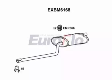 Глушитель выхлопных газов конечный EuroFlo EXBM6168