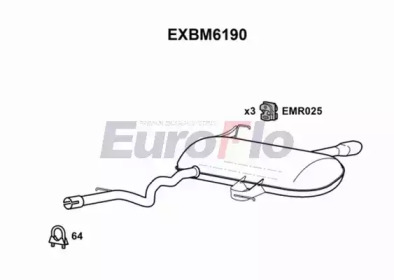 Глушитель выхлопных газов конечный EuroFlo EXBM6190