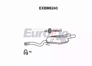 Глушитель выхлопных газов конечный EuroFlo EXBM6243