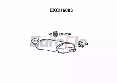 Глушитель выхлопных газов конечный EuroFlo EXCH6003