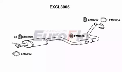 Средний глушитель выхлопных газов EuroFlo EXCL3005