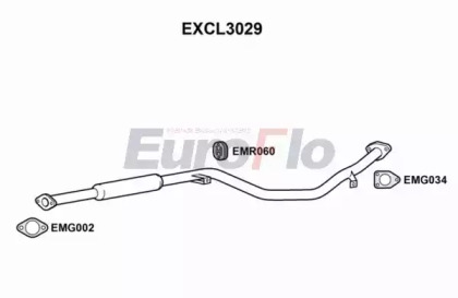 Средний глушитель выхлопных газов EuroFlo EXCL3029